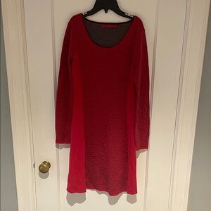 Krimson Klover Vibrant Red Long Sleeve Polka Dot Dress